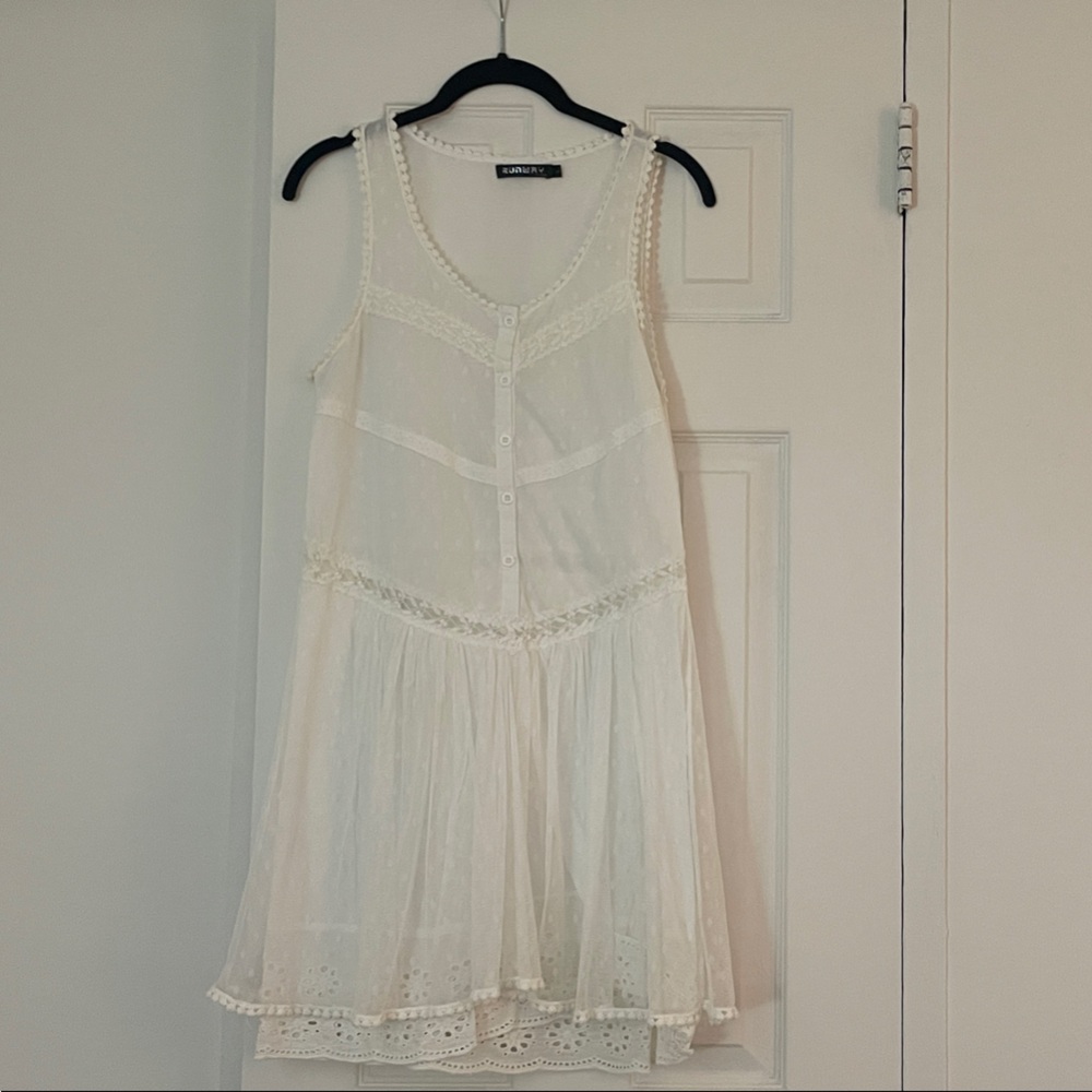 Anthropologie Cream Mini Dress